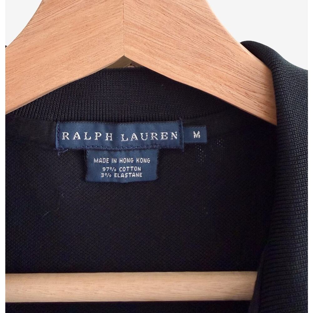 Ralph Lauren Blue Label Big Pony Logo Polo Shirt Black Womens Medium - Picture 3 of 4
